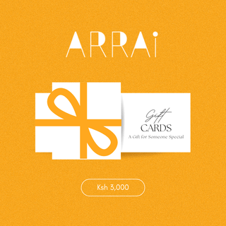 Shop Arrai Gift Card by Arrai on Arrai. Discover stylish, affordable clothing, jewelry, handbags and unique handmade pieces from top Kenyan & African fashion brands prioritising sustainability and quality craftsmanship.