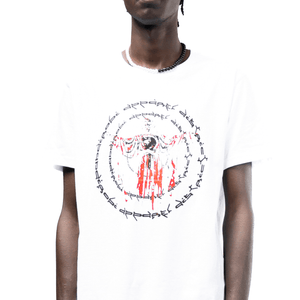 Shop JC Full Circle White Printed T-Shirt by Nairobi Apparel District on Arrai. Discover stylish, affordable clothing, jewelry, handbags and unique handmade pieces from top Kenyan & African fashion brands prioritising sustainability and quality craftsmans