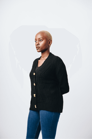 Shop Buttoned Cosy Cardigan by The Fashion Frenzy on Arrai. Discover stylish, affordable clothing, jewelry, handbags and unique handmade pieces from top Kenyan & African fashion brands prioritising sustainability and quality craftsmanship.