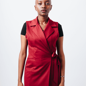 Shop Sleeveless Blazer with Tie Waist by The Fashion Frenzy on Arrai. Discover stylish, affordable clothing, jewelry, handbags and unique handmade pieces from top Kenyan & African fashion brands prioritising sustainability and quality craftsmanship.