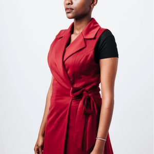 Shop Sleeveless Blazer with Tie Waist by The Fashion Frenzy on Arrai. Discover stylish, affordable clothing, jewelry, handbags and unique handmade pieces from top Kenyan & African fashion brands prioritising sustainability and quality craftsmanship.
