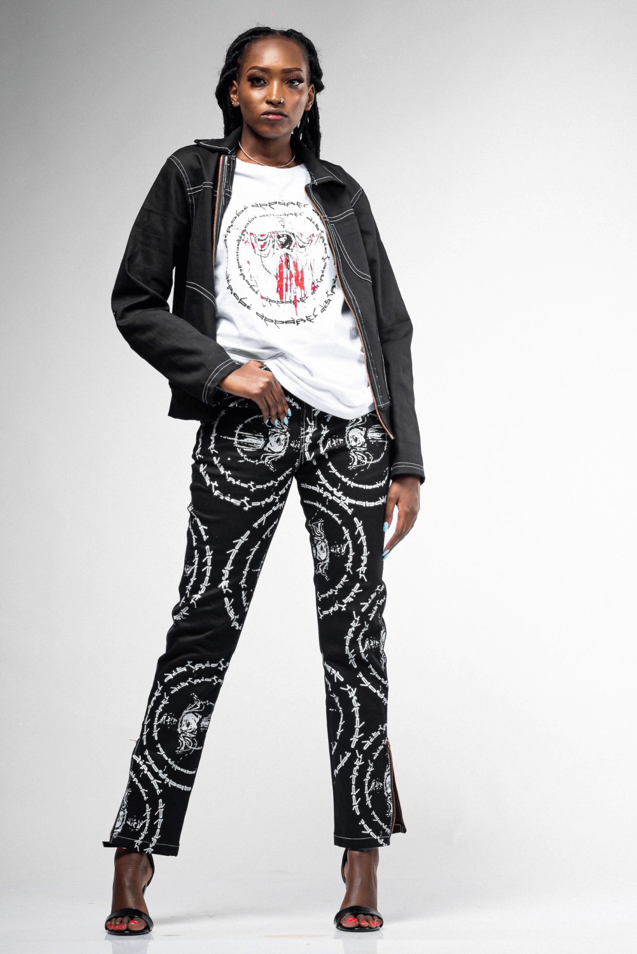 Shop JC Full Circle Black Denim Jacket by Nairobi Apparel District