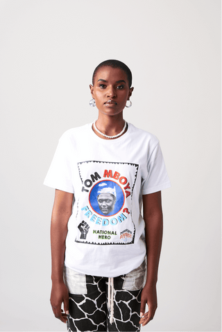 Shop Tom Mboya Printed Graphic Tshirt by Nairobi Apparel District on Arrai. Discover stylish, affordable clothing, jewelry, handbags and unique handmade pieces from top Kenyan & African fashion brands prioritising sustainability and quality craftsmanship.