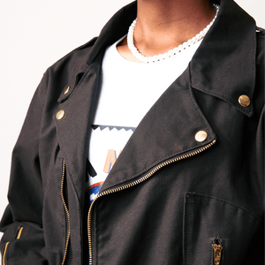 Shop Denim Biker Jacket by Nairobi Apparel District on Arrai. Discover stylish, affordable clothing, jewelry, handbags and unique handmade pieces from top Kenyan & African fashion brands prioritising sustainability and quality craftsmanship.