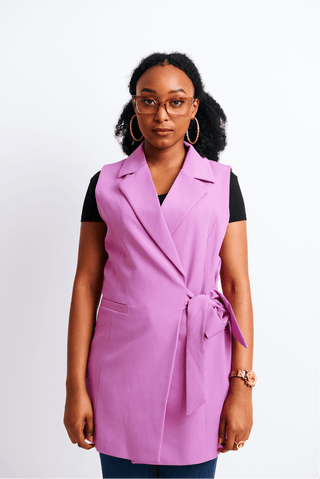Shop Sleeveless Blazer with Tie Waist by The Fashion Frenzy on Arrai. Discover stylish, affordable clothing, jewelry, handbags and unique handmade pieces from top Kenyan & African fashion brands prioritising sustainability and quality craftsmanship.