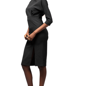 Shop Black Pencil Dress with Slit by The Fashion Frenzy on Arrai. Discover stylish, affordable clothing, jewelry, handbags and unique handmade pieces from top Kenyan & African fashion brands prioritising sustainability and quality craftsmanship.