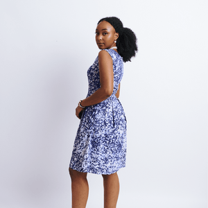 Shop Wendo Blue Printed Skater Dress by The Fashion Frenzy on Arrai. Discover stylish, affordable clothing, jewelry, handbags and unique handmade pieces from top Kenyan & African fashion brands prioritising sustainability and quality craftsmanship.