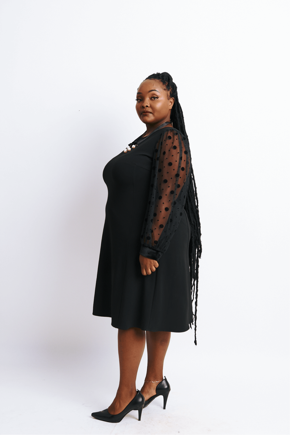 Shop Black Polka Shear Arms Shift Dress by The Fashion Frenzy on Arrai. Discover stylish, affordable clothing, jewelry, handbags and unique handmade pieces from top Kenyan & African fashion brands prioritising sustainability and quality craftsmanship.