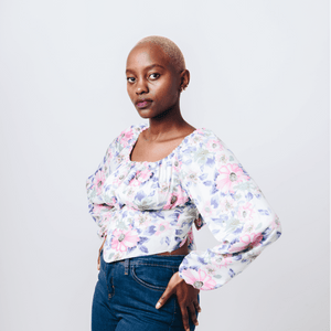 Shop Rosa Floral Print Top by Cyami Custom Fit on Arrai. Discover stylish, affordable clothing, jewelry, handbags and unique handmade pieces from top Kenyan & African fashion brands prioritising sustainability and quality craftsmanship.