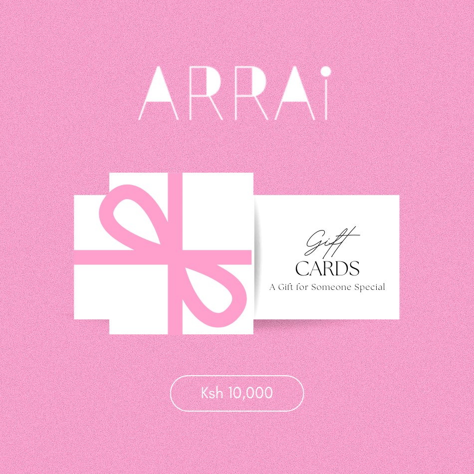 Shop Arrai Gift Card by Arrai on Arrai. Discover stylish, affordable clothing, jewelry, handbags and unique handmade pieces from top Kenyan & African fashion brands prioritising sustainability and quality craftsmanship.