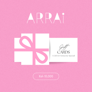 Shop Arrai Gift Card by Arrai on Arrai. Discover stylish, affordable clothing, jewelry, handbags and unique handmade pieces from top Kenyan & African fashion brands prioritising sustainability and quality craftsmanship.