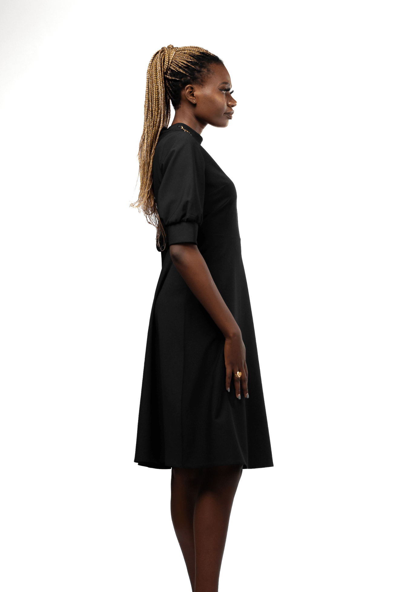 Shop Black Skater Dress with Neckpiece by The Fashion Frenzy on Arrai. Discover stylish, affordable clothing, jewelry, handbags and unique handmade pieces from top Kenyan & African fashion brands prioritising sustainability and quality craftsmanship.