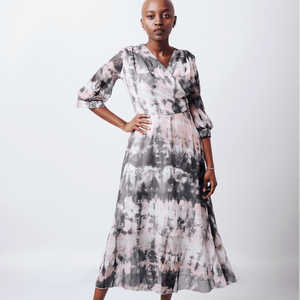 Tie dye wrap dress hotsell