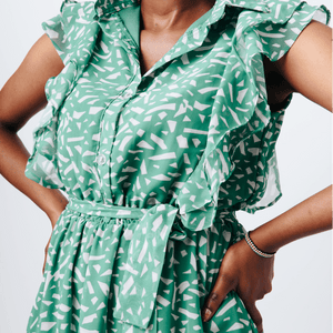 Shop Green Printed Midi Dress by The Fashion Frenzy on Arrai. Discover stylish, affordable clothing, jewelry, handbags and unique handmade pieces from top Kenyan & African fashion brands prioritising sustainability and quality craftsmanship.