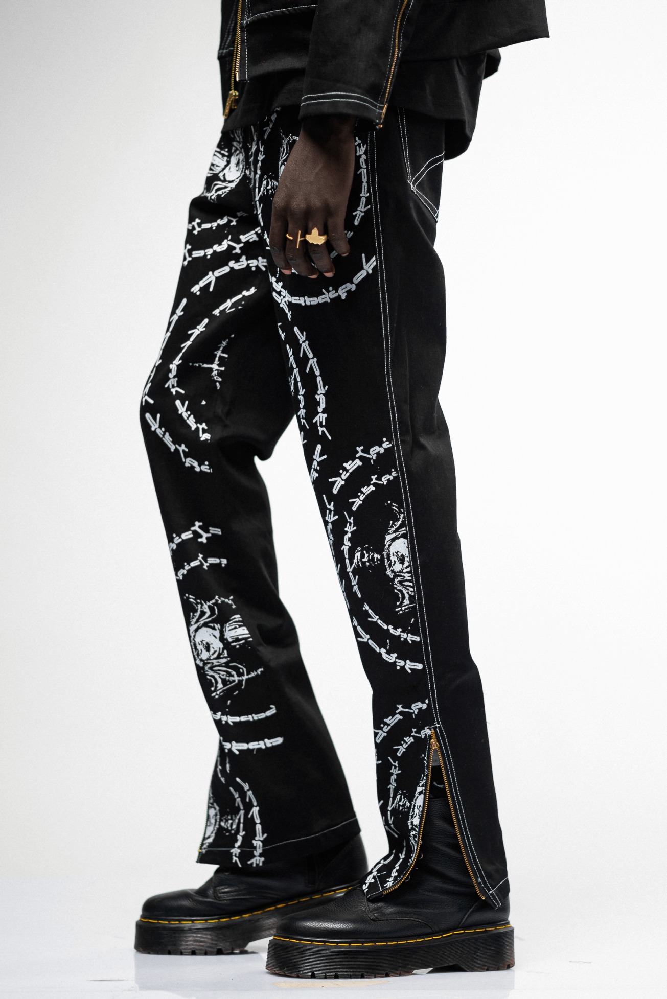 Shop JC Black Printed Pants by Nairobi Apparel District on Arrai