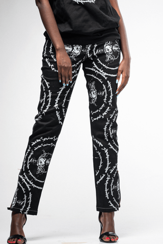 Shop JC Black Printed Pants by Nairobi Apparel District on Arrai. Discover stylish, affordable clothing, jewelry, handbags and unique handmade pieces from top Kenyan & African fashion brands prioritising sustainability and quality craftsmanship.