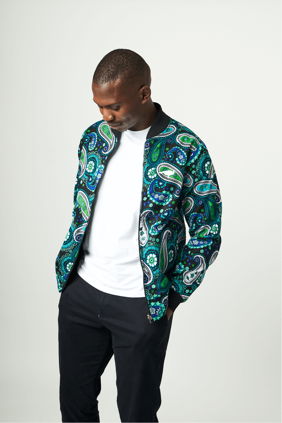 Shop Black Double Sided Bomber Suit Jacket by Genteel on Arrai. Discover stylish, affordable clothing, jewelry, handbags and unique handmade pieces from top Kenyan & African fashion brands prioritising sustainability and quality craftsmanship.