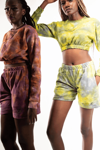 Shop Set of 2: Upeo Crop Top and Shorts (Yellow & Black Blend) by Regalia Apparel on Arrai. Discover stylish, affordable clothing, jewelry, handbags and unique handmade pieces from top Kenyan & African fashion brands prioritising sustainability and qualit