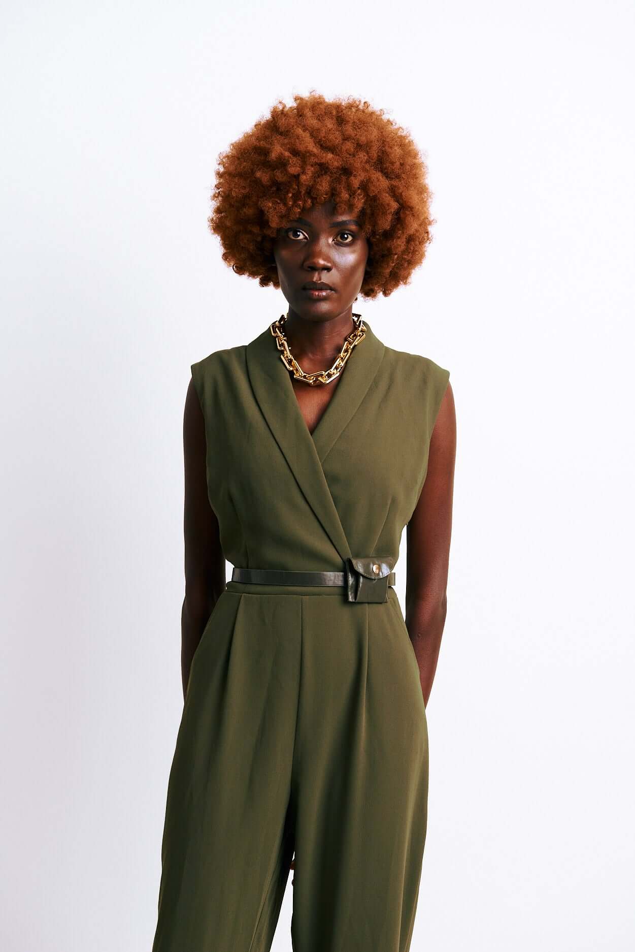 Shop Sleeveless Jumpsuit with Money Pouch Belt by The Fashion Frenzy on Arrai. Discover stylish, affordable clothing, jewelry, handbags and unique handmade pieces from top Kenyan & African fashion brands prioritising sustainability and quality craftsmansh