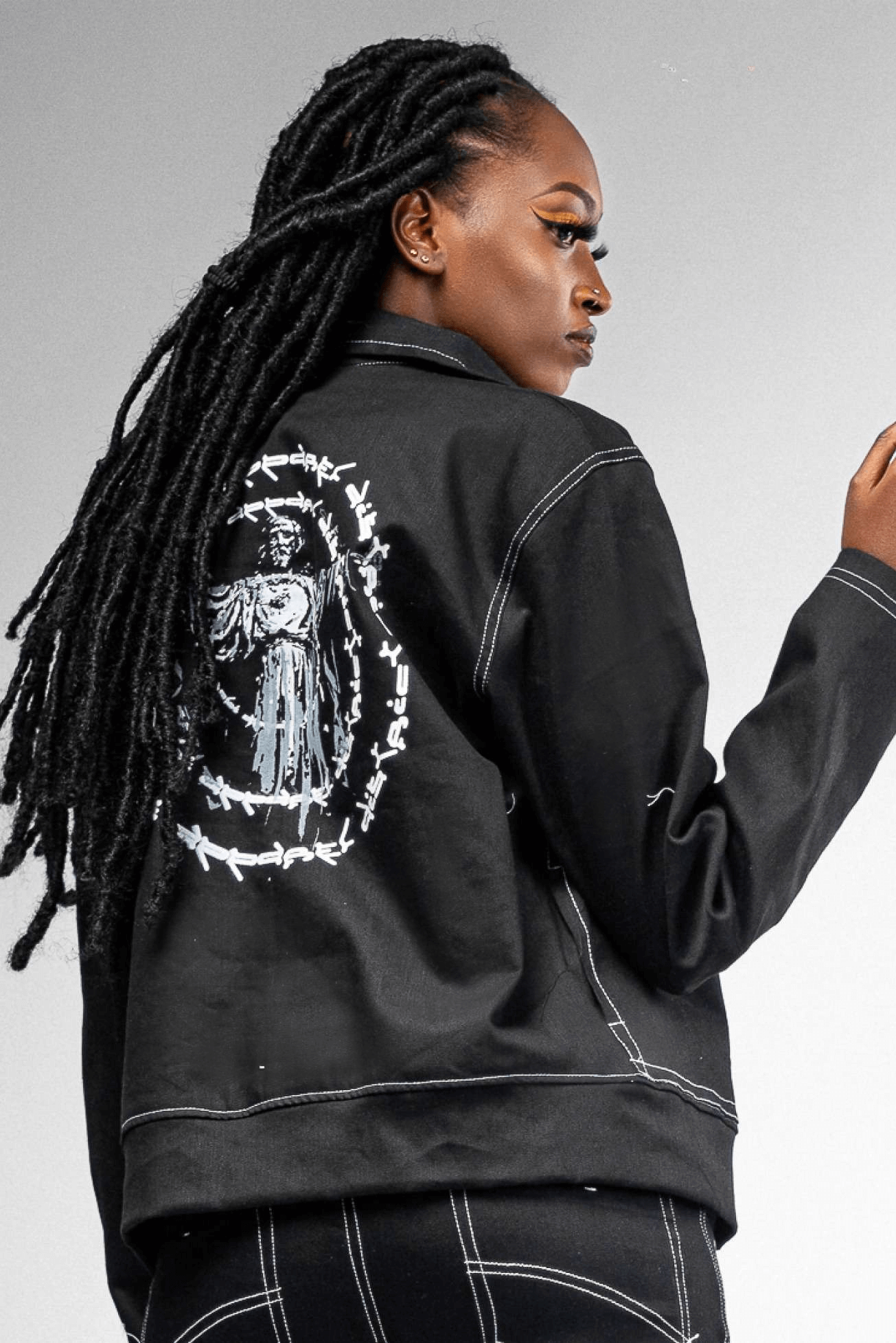 Shop JC Full Circle Black Denim Jacket by Nairobi Apparel District on Arrai. Discover stylish, affordable clothing, jewelry, handbags and unique handmade pieces from top Kenyan & African fashion brands prioritising sustainability and quality craftsmanship